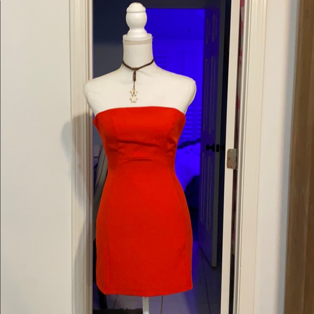 Red Strapless Dress